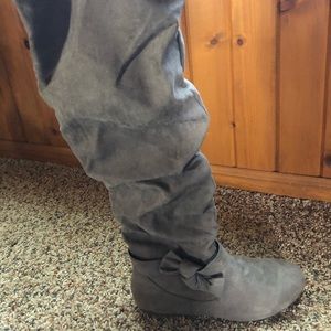 Taupe over the knee boot